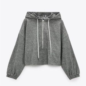Zara cropped hooded sweatshirt